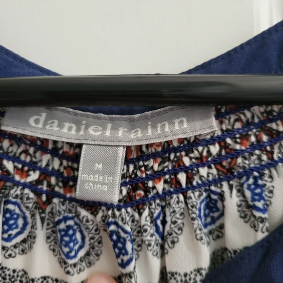 Danielrainn Boho Blouse Medium Size Blue and Orange. - Picture 5 of 6